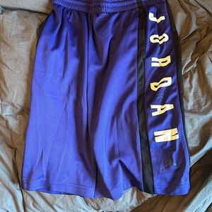 Purple air Jordan boys basketball shorts size Large.
